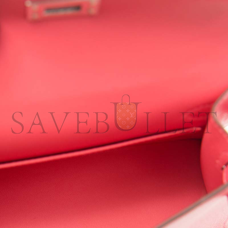 H**me5 master mini kelly rose lipstick chÈvre palladium hardware (19*12*5.5cm)
